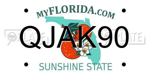 QJAK90 Florida License Plate