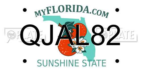 QJAL82 Florida License Plate
