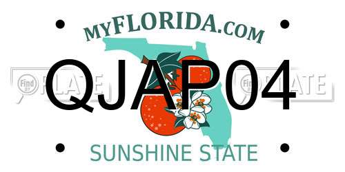QJAP04 Florida License Plate