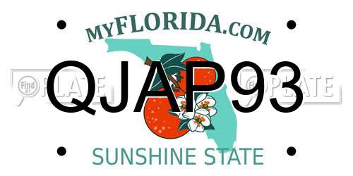 QJAP93 Florida License Plate