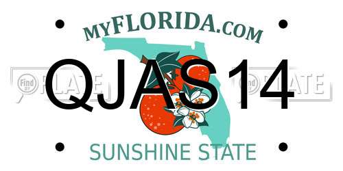 QJAS14 Florida License Plate