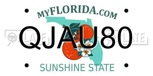 QJAU80 Florida License Plate