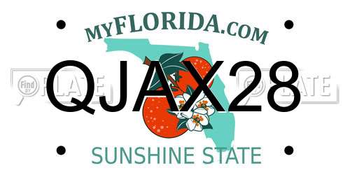QJAX28 Florida License Plate