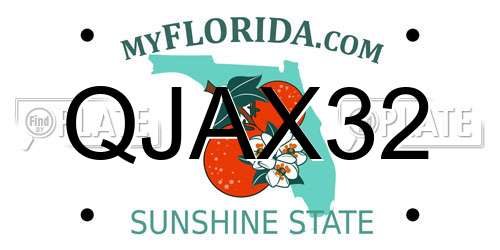 QJAX32 Florida License Plate