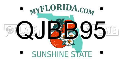 QJBB95 Florida License Plate