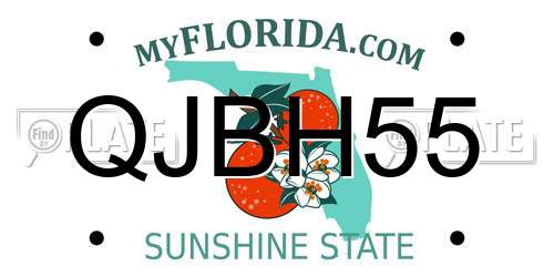 QJBH55 Florida License Plate