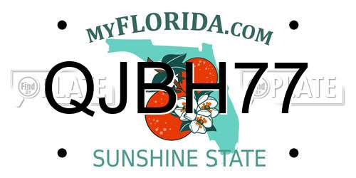 QJBH77 Florida License Plate