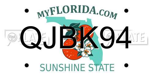 QJBK94 Florida License Plate