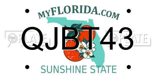 QJBT43 Florida License Plate