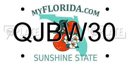 QJBW30 Florida License Plate