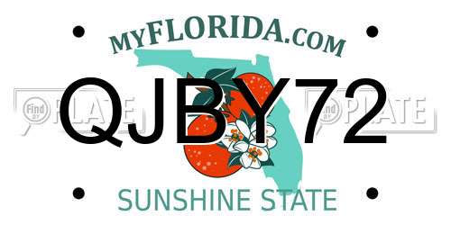 QJBY72 Florida License Plate