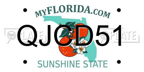 QJCD51 Florida License Plate