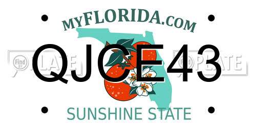 QJCE43 Florida License Plate
