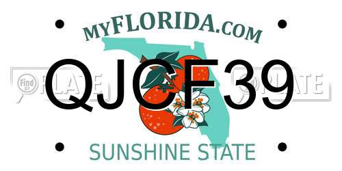 QJCF39 Florida License Plate