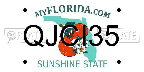 QJCI35 Florida License Plate