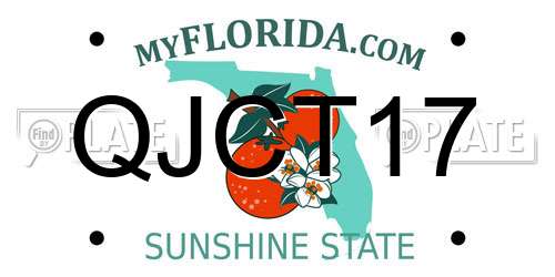 QJCT17 Florida License Plate