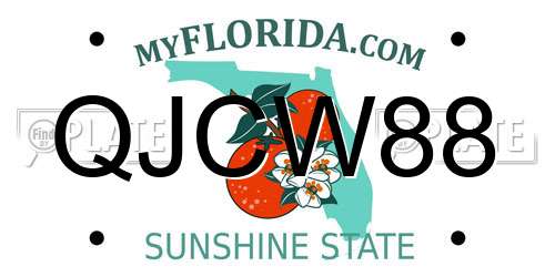 QJCW88 Florida License Plate