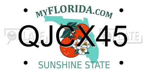 QJCX45 Florida License Plate