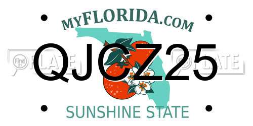 QJCZ25 Florida License Plate