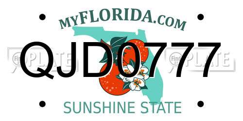 QJD0777 Florida License Plate