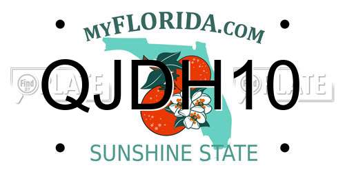 QJDH10 Florida License Plate