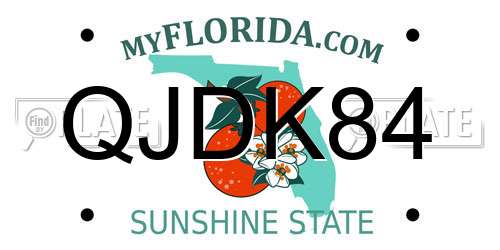 QJDK84 Florida License Plate