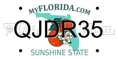 QJDR35 Florida License Plate