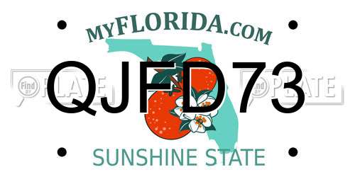 QJFD73 Florida License Plate
