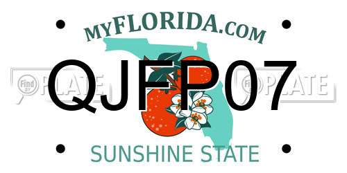 QJFP07 Florida License Plate