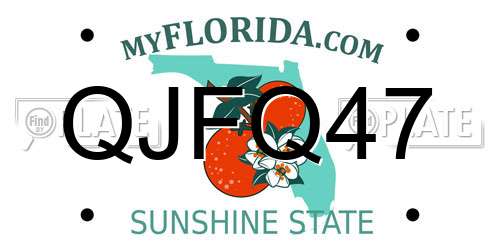 QJFQ47 Florida License Plate