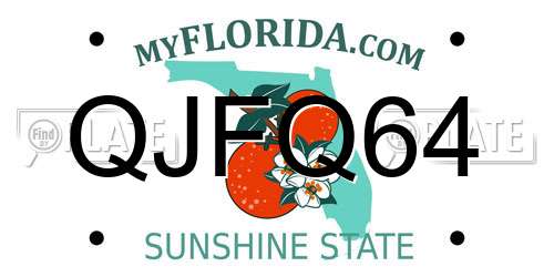 QJFQ64 Florida License Plate