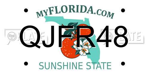 QJFR48 Florida License Plate