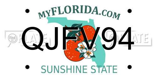 QJFV94 Florida License Plate
