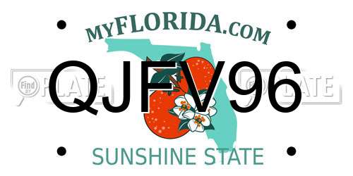 QJFV96 Florida License Plate