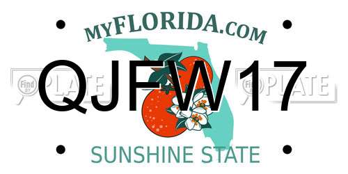 QJFW17 Florida License Plate