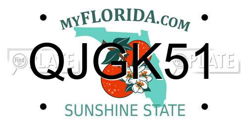 QJGK51 Florida License Plate