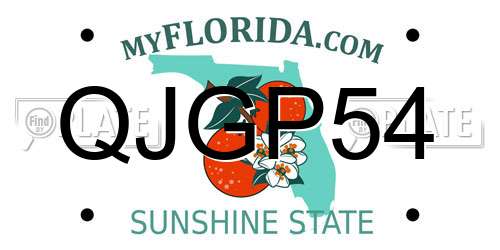 QJGP54 Florida License Plate
