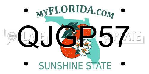 QJGP57 Florida License Plate