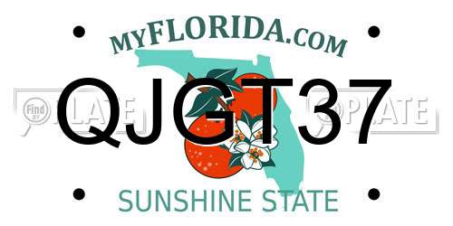 QJGT37 Florida License Plate