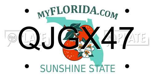 QJGX47 Florida License Plate