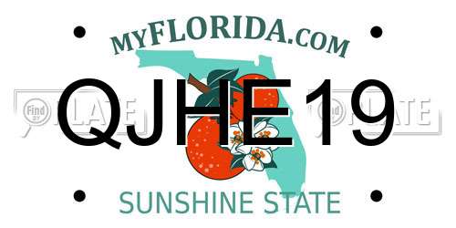 QJHE19 Florida License Plate