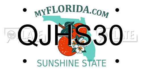 QJHS30 Florida License Plate
