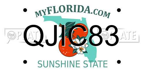 QJIC83 Florida License Plate