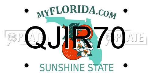 QJIR70 Florida License Plate