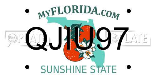 QJIU97 Florida License Plate