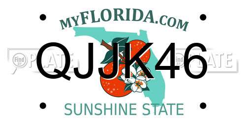 QJJK46 Florida License Plate