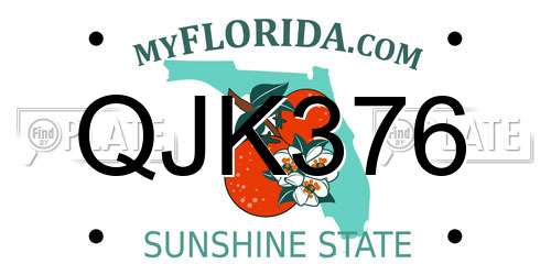 QJK376 Florida License Plate