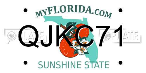 QJKC71 Florida License Plate