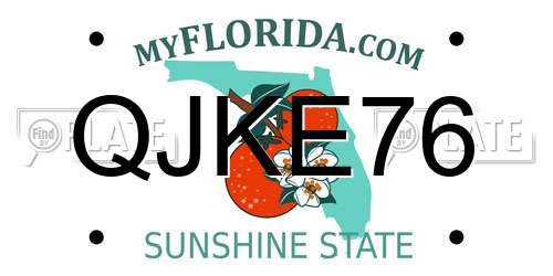 QJKE76 Florida License Plate