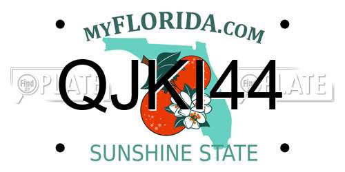 QJKI44 Florida License Plate